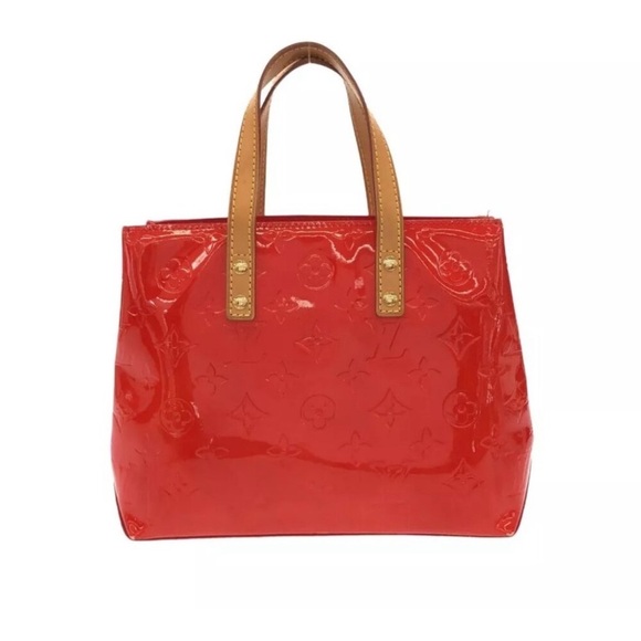 LOUIS VUITTON Monogram Vernis Reade PM Hand Bag Red - Picture 13 of 13
